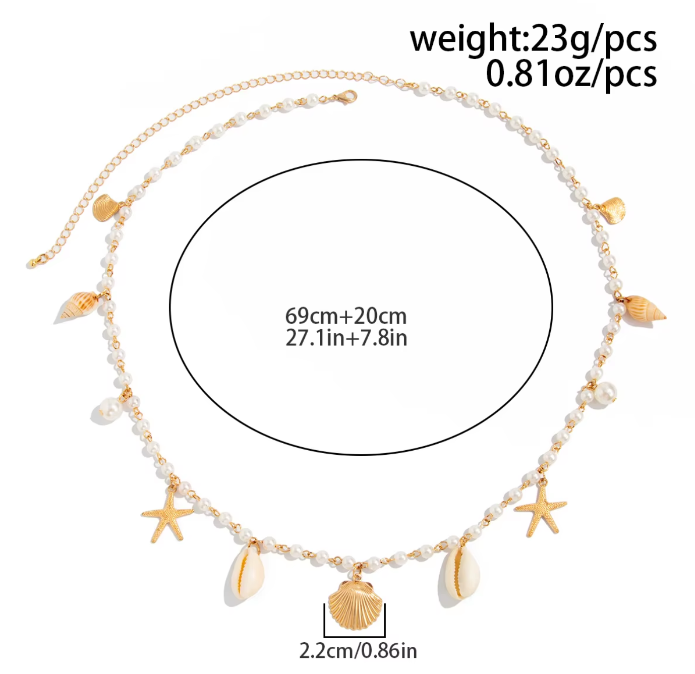 OceanGlow Pearl Waist Chain