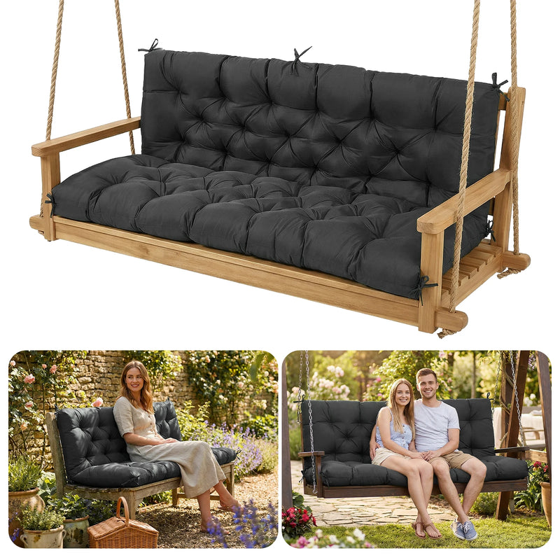 Coussin de Balancelle AIRA — assise longue déperlante, ambiance terrasse minimaliste