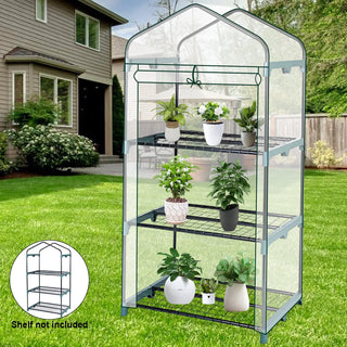 Serre de Jardin 4 Niveaux AIRA — abri transparent, ambiance terrasse minimaliste (vue 2)