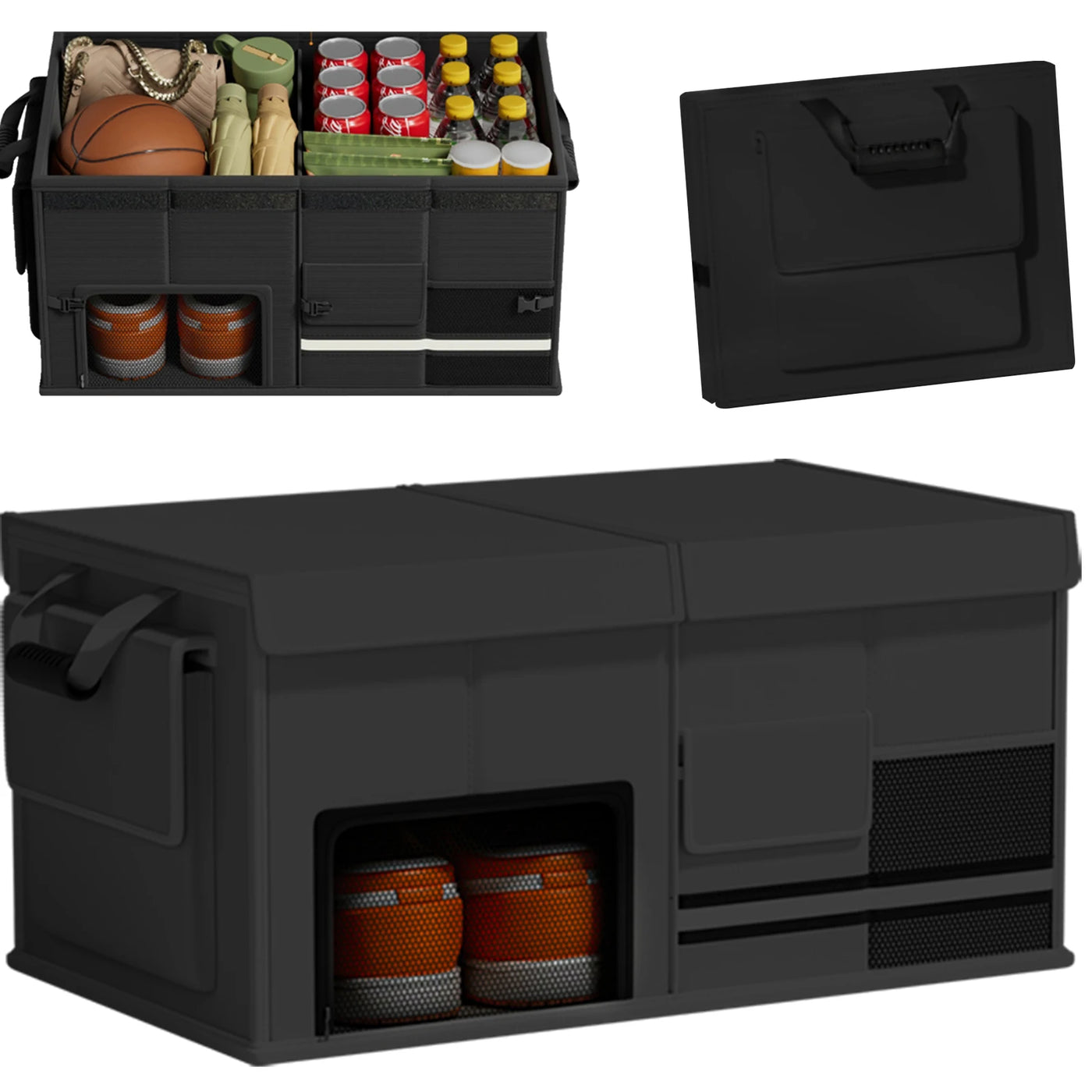 Organiseur de Coffre 60 L AIRA — toile déperlante, ambiance habitacle minimaliste