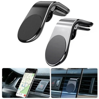 Support Magnétique de Grille AIRA — fixation universelle, ambiance habitacle minimaliste