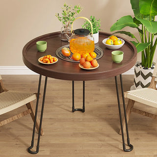 Table d'Appoint Pliante AIRA — bambou huilé, ambiance terrasse minimaliste