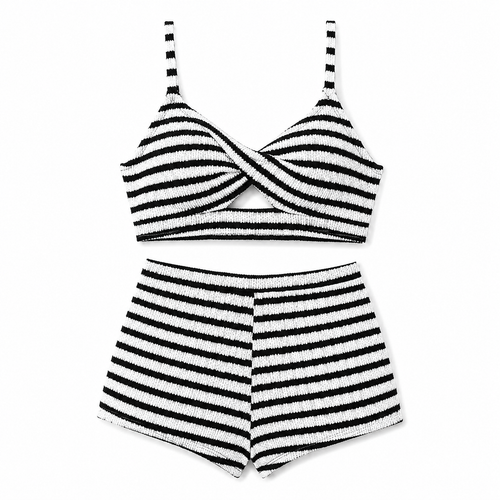 Riviera Striped High-Waist Bikini Set