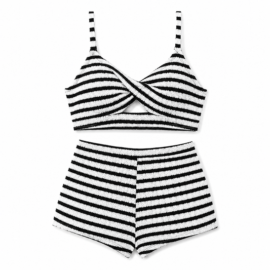Riviera Striped High-Waist Bikini Set
